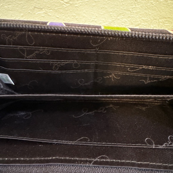 Vera Bradley Floral Women's Quilted Purple Punch Large Wallet - Picture 5 of 6